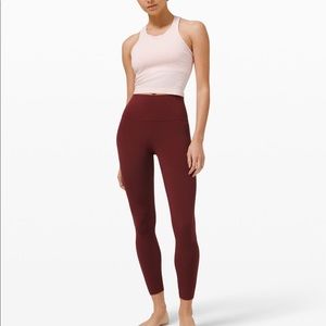 Lululemon align high rise pant 25” red merlot nulu leggings tights